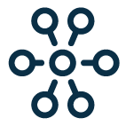 Connected Dots Dark Blue Icon
