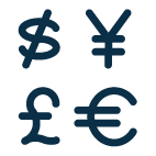 Currencies Dark Blue Icon