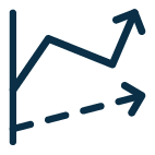 Line Graph Two Lines Dotted Dark Blue Icon