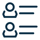 People Two List Dark Blue Icon