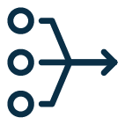 Three Dots Align Arrow Icon Ink