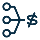 Three Dots Alight Dollar Icon