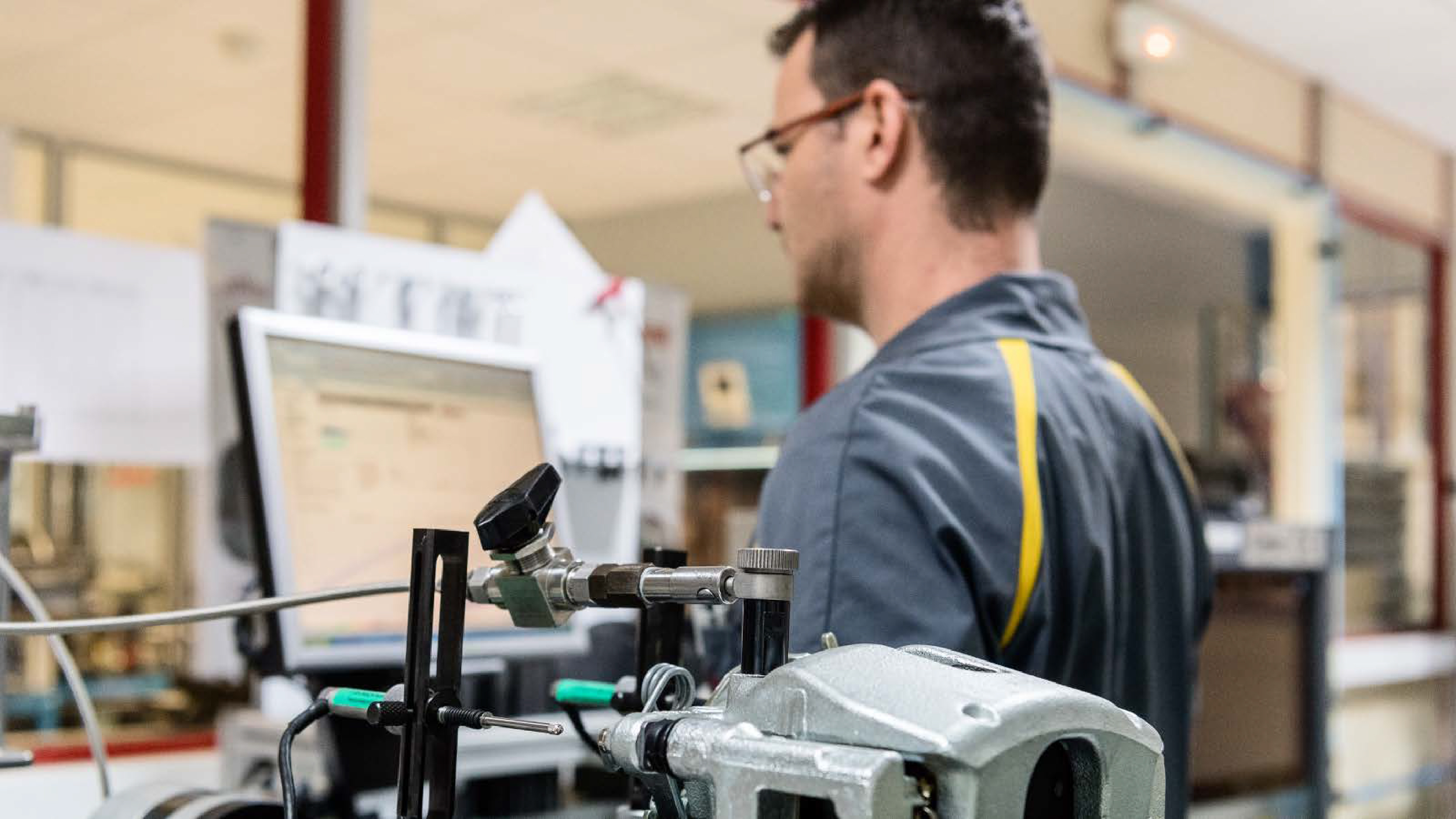 Working on a machine