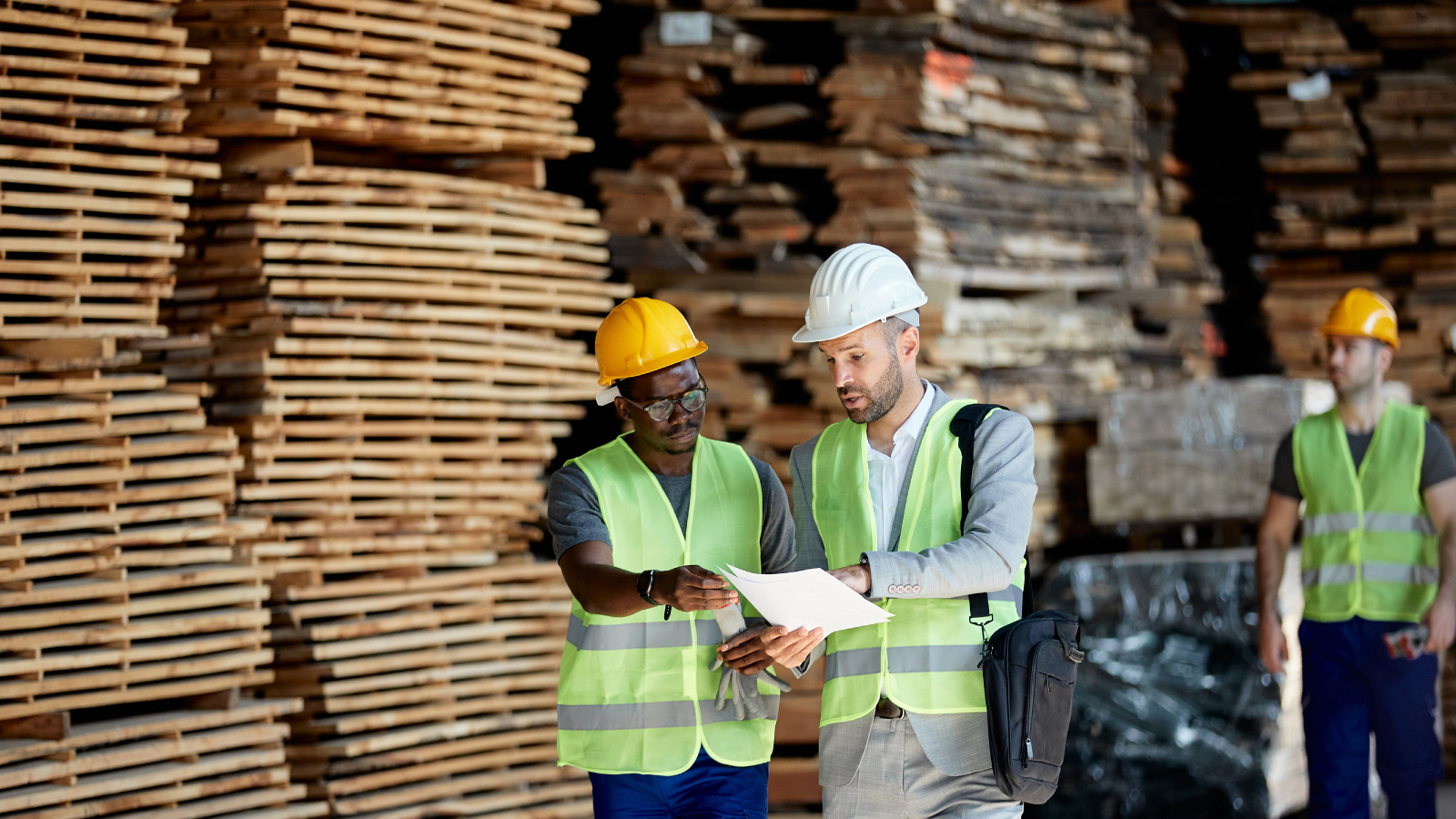 Roseburg employees working in a warehouse
