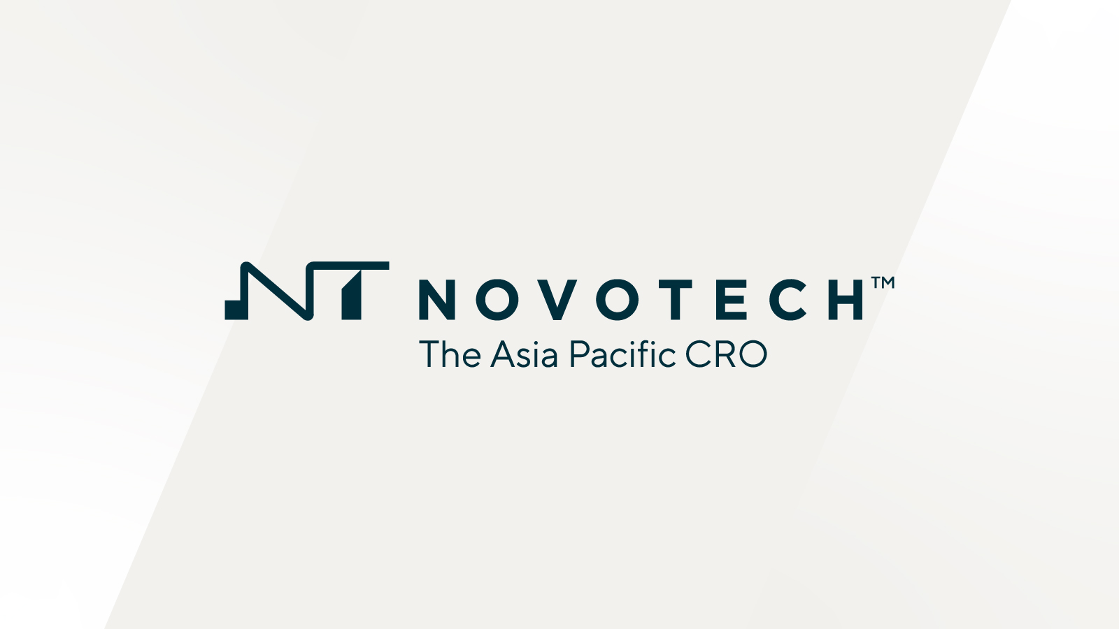 Novotech logo displayed center. Novotech logo with a stylized “NT” icon and text that reads “The Asia Pacific CRO” on a white background.
